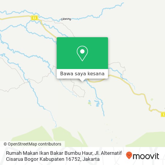 Peta Rumah Makan Ikan Bakar Bumbu Haur, Jl. Alternatif Cisarua Bogor Kabupaten 16752