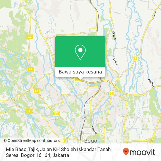 Peta Mie Baso Tajik, Jalan KH Sholeh Iskandar Tanah Sereal Bogor 16164