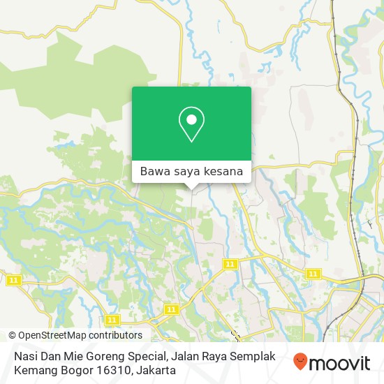 Peta Nasi Dan Mie Goreng Special, Jalan Raya Semplak Kemang Bogor 16310