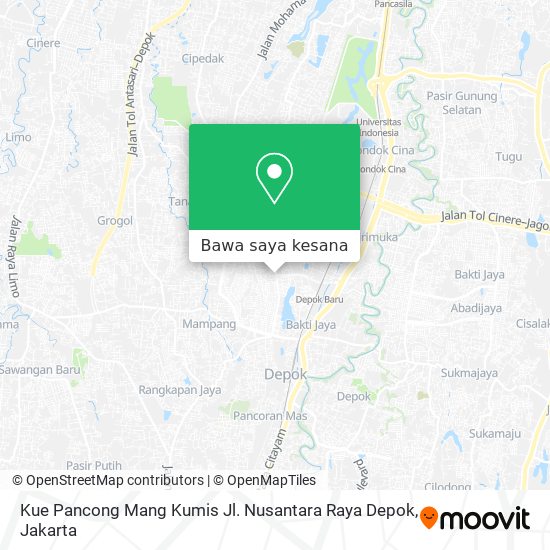 Peta Kue Pancong Mang Kumis Jl. Nusantara Raya Depok