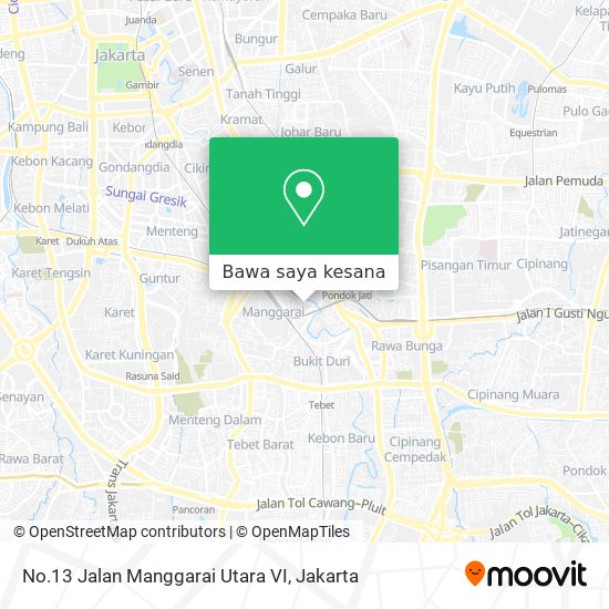 Peta No.13 Jalan Manggarai Utara VI