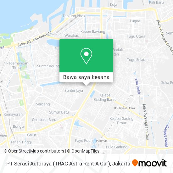 Peta PT Serasi Autoraya (TRAC Astra Rent A Car)