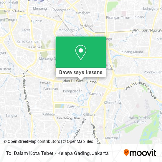 Peta Tol Dalam Kota Tebet - Kelapa Gading