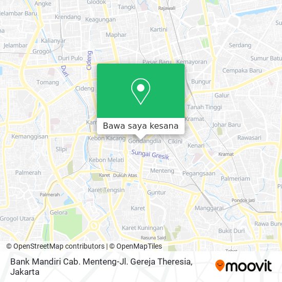 Peta Bank Mandiri Cab. Menteng-Jl. Gereja Theresia