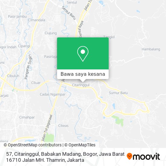 Peta 57, Citaringgul, Babakan Madang, Bogor, Jawa Barat 16710 Jalan MH. Thamrin
