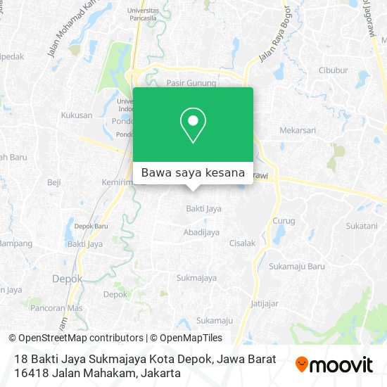Peta 18 Bakti Jaya Sukmajaya Kota Depok, Jawa Barat 16418 Jalan Mahakam
