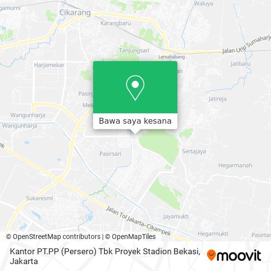 Peta Kantor PT.PP (Persero) Tbk Proyek Stadion Bekasi