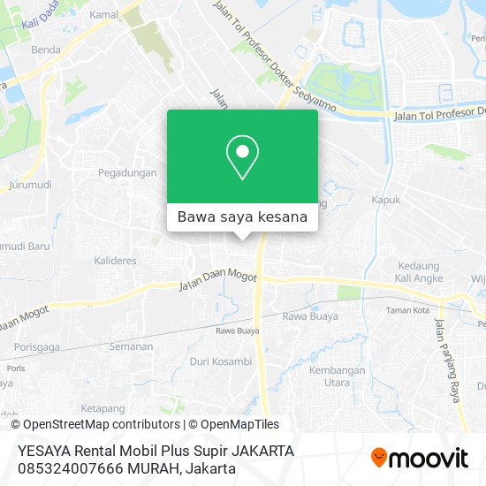 Peta YESAYA Rental Mobil Plus Supir JAKARTA 085324007666 MURAH