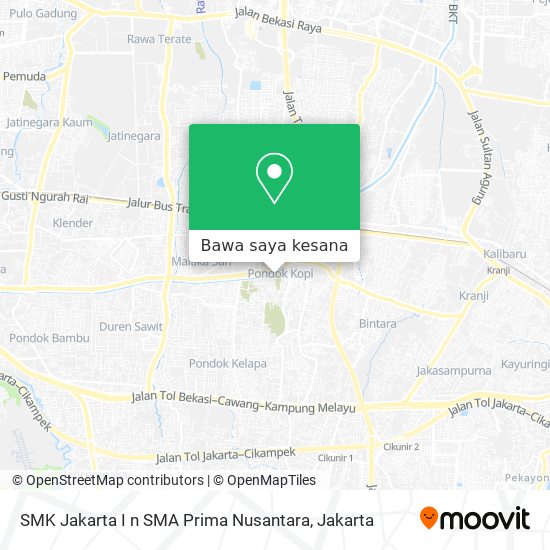 Peta SMK Jakarta I n SMA Prima Nusantara