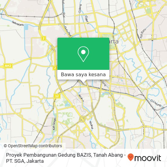 Peta Proyek Pembangunan Gedung BAZIS, Tanah Abang - PT. SGA