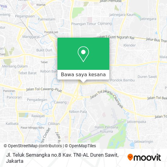 Peta Jl. Teluk Semangka no.8 Kav. TNI-AL Duren Sawit