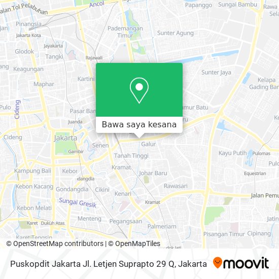 Peta Puskopdit Jakarta Jl. Letjen Suprapto 29 Q