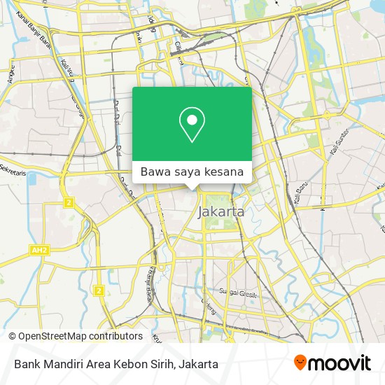 Peta Bank Mandiri Area Kebon Sirih