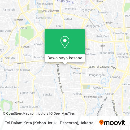 Peta Tol Dalam Kota (Kebon Jeruk - Pancoran)