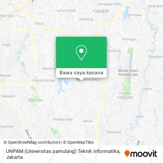 Peta UNPAM (Universitas pamulang) Teknik Informatika