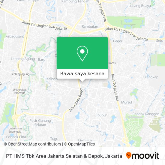 Peta PT HMS Tbk Area Jakarta Selatan & Depok