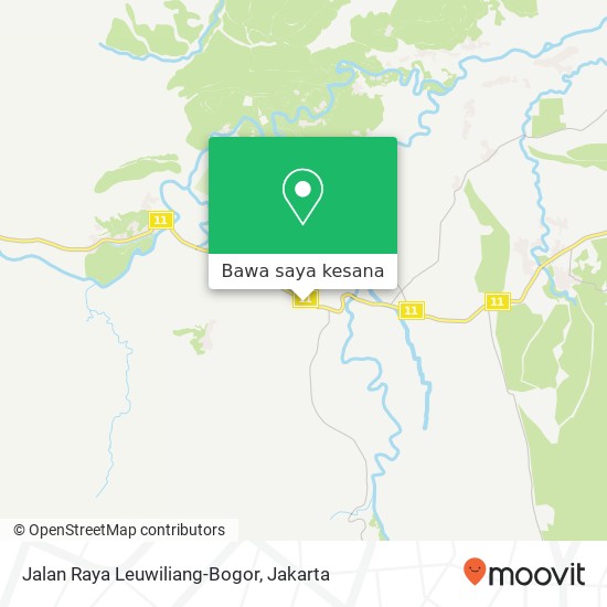 Peta Jalan Raya Leuwiliang-Bogor