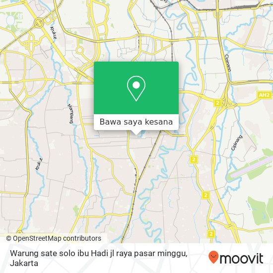 Peta Warung sate solo ibu Hadi jl raya pasar minggu