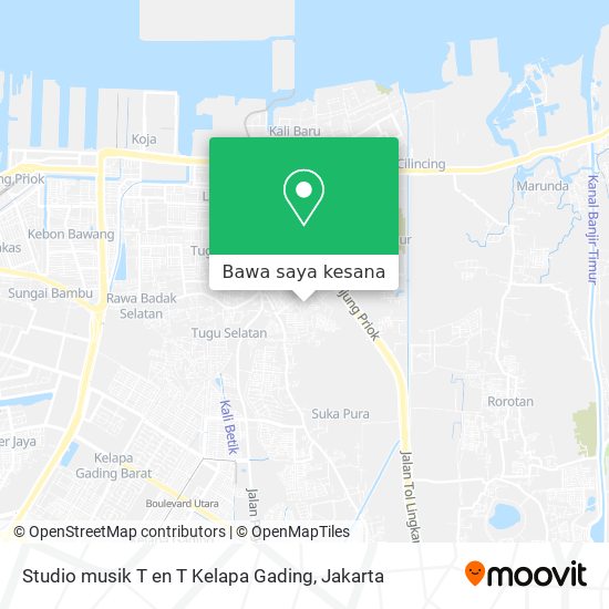 Peta Studio musik T en T Kelapa Gading