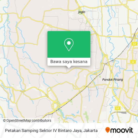 Peta Petakan Samping Sektor IV Bintaro Jaya