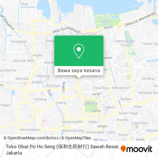 Peta Toko Obat Po Ho Seng (保和生药材行) Sawah Besar