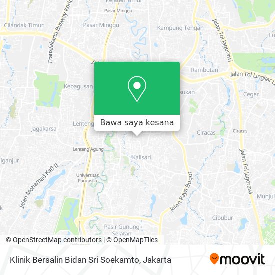 Peta Klinik Bersalin Bidan Sri Soekamto