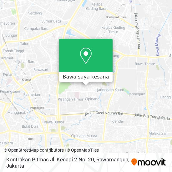 Peta Kontrakan Pitmas Jl. Kecapi 2 No. 20, Rawamangun