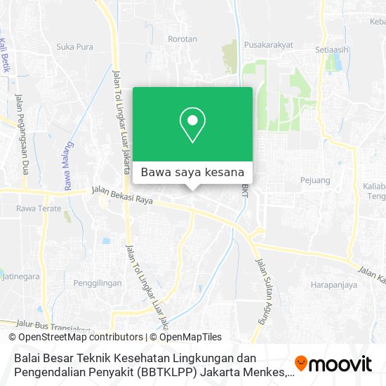Peta Balai Besar Teknik Kesehatan Lingkungan dan Pengendalian Penyakit (BBTKLPP) Jakarta Menkes