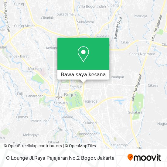 Peta O Lounge Jl.Raya Pajajaran No.2 Bogor