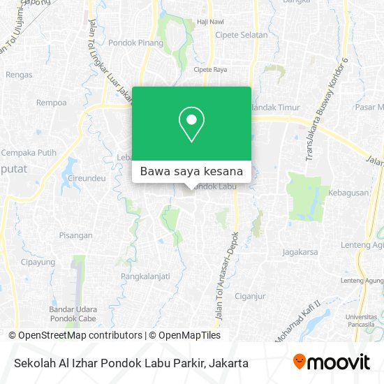 Peta Sekolah Al Izhar Pondok Labu Parkir
