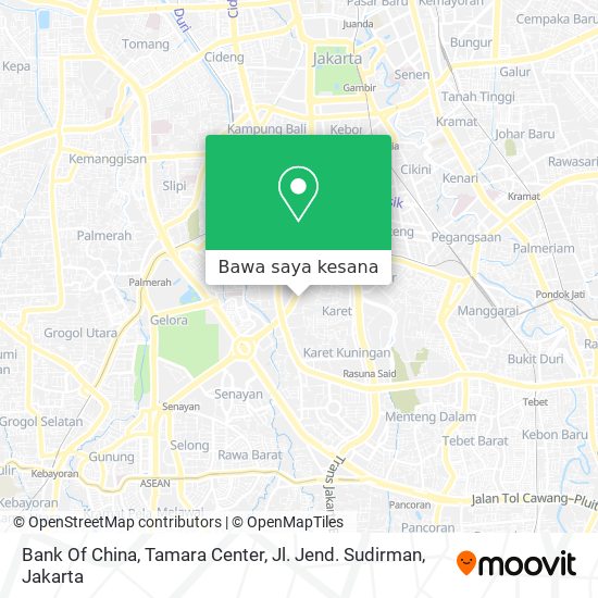 Peta Bank Of China, Tamara Center, Jl. Jend. Sudirman