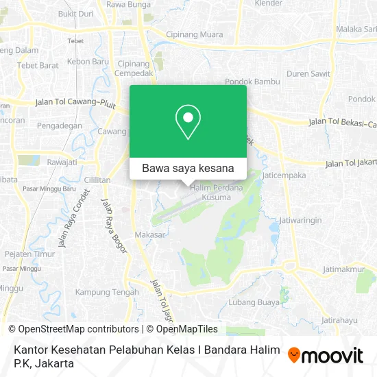Peta Kantor Kesehatan Pelabuhan Kelas I Bandara Halim P.K