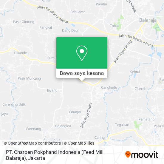 Peta PT. Charoen Pokphand Indonesia (Feed Mill Balaraja)