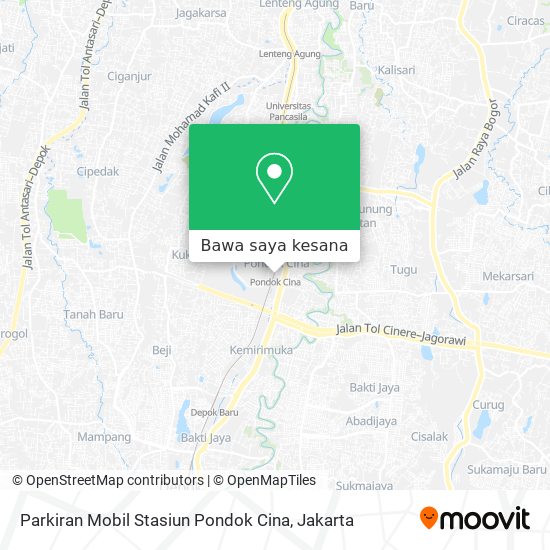 Peta Parkiran Mobil Stasiun Pondok Cina