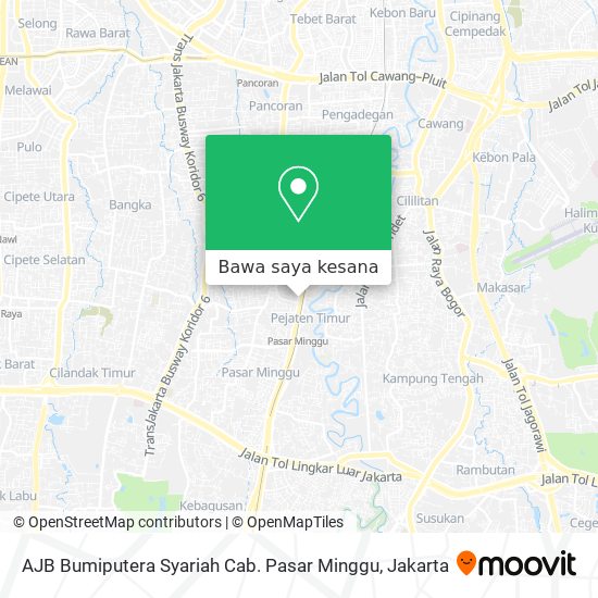 Peta AJB Bumiputera Syariah Cab. Pasar Minggu