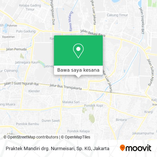 Peta Praktek Mandiri drg. Nurmeisari, Sp. KG