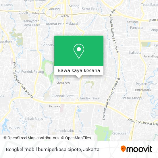 Peta Bengkel mobil bumiperkasa cipete