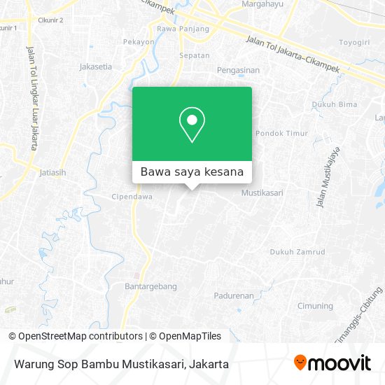 Peta Warung Sop Bambu Mustikasari