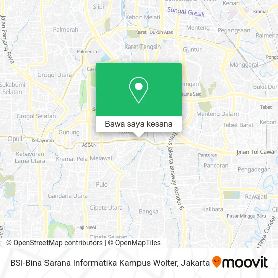 Peta BSI-Bina Sarana Informatika Kampus Wolter