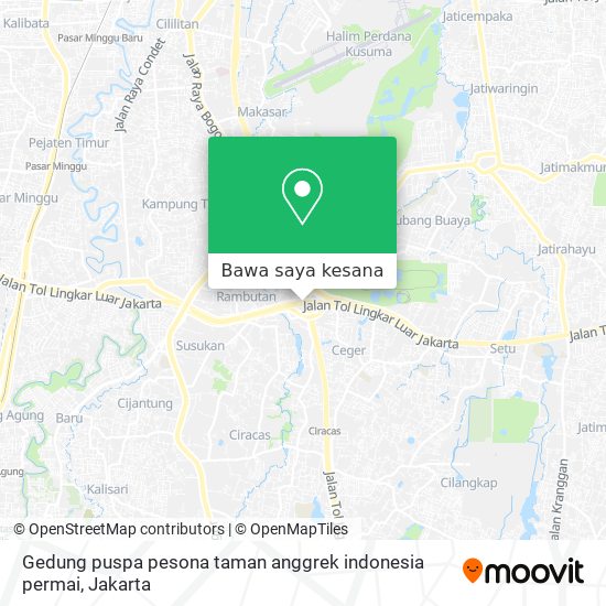 Peta Gedung puspa pesona taman anggrek indonesia permai