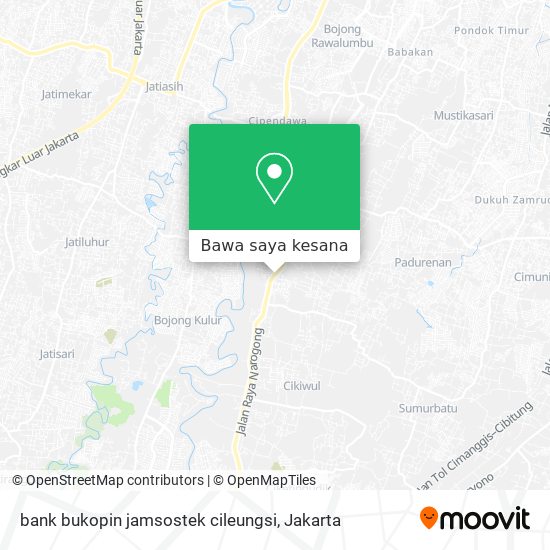 Peta bank bukopin jamsostek cileungsi