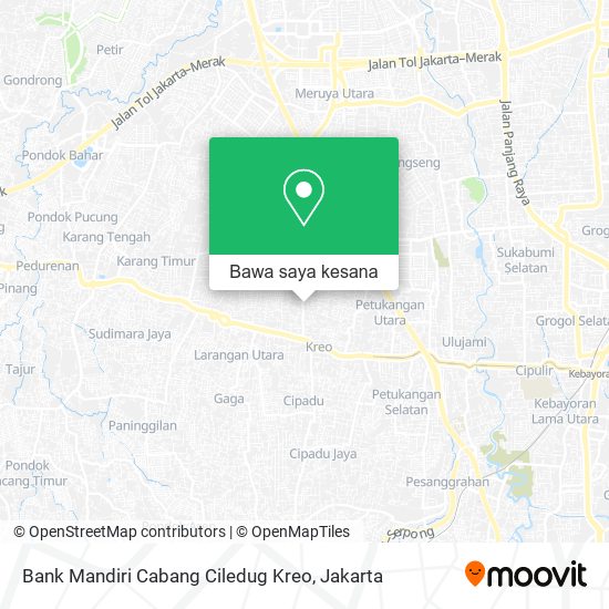 Peta Bank Mandiri Cabang Ciledug Kreo