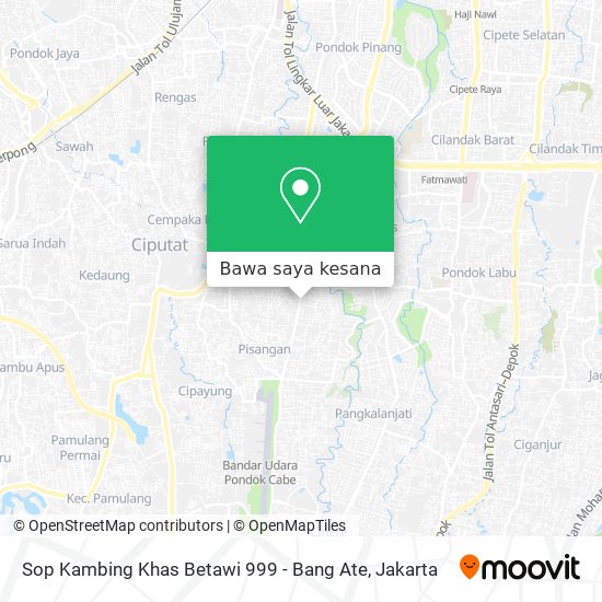 Peta Sop Kambing Khas Betawi 999 - Bang Ate