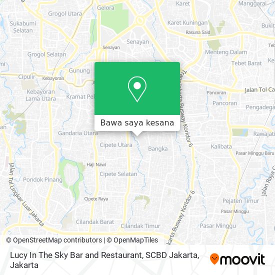 Peta Lucy In The Sky Bar and Restaurant, SCBD Jakarta