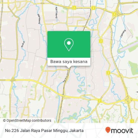 Peta No.226 Jalan Raya Pasar Minggu