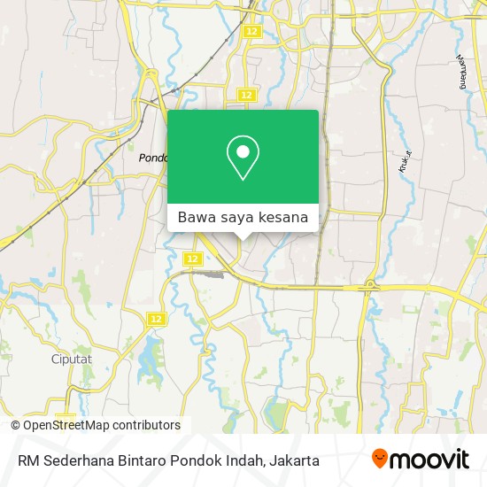 Peta RM Sederhana Bintaro Pondok Indah