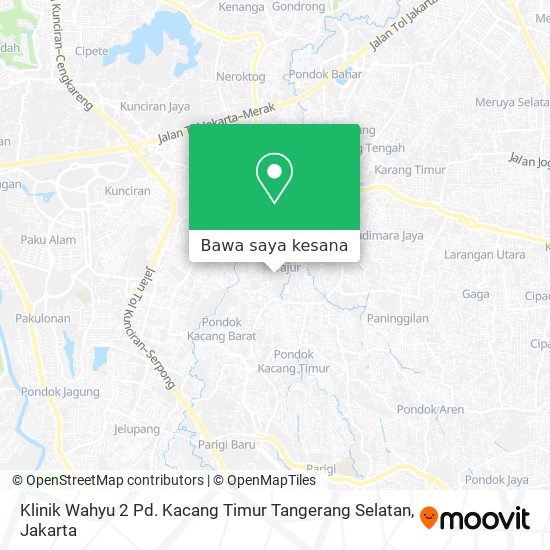 Peta Klinik Wahyu 2 Pd. Kacang Timur Tangerang Selatan