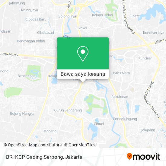 Peta BRI KCP Gading Serpong
