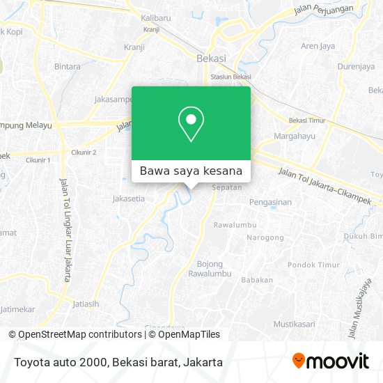Peta Toyota auto 2000, Bekasi barat