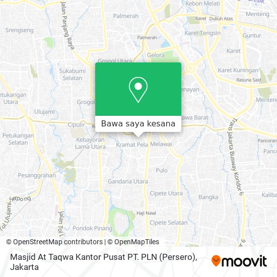 Peta Masjid At Taqwa Kantor Pusat PT. PLN (Persero)